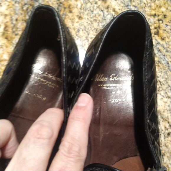 Allen Edmonds Sarasota 1072 Black Leather Weave Penny Loafers Slip On Men's 9.5B - Picture 11 of 15